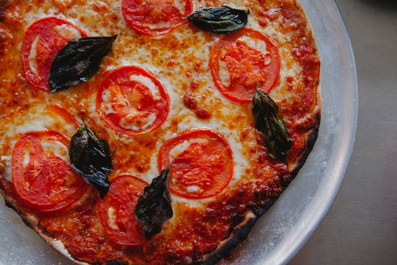Classic Margherita Pizza with fresh tomato sauce and mozzarella