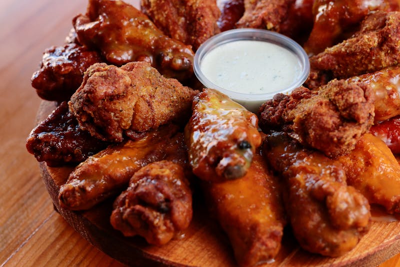 Buffalo Wings with blue cheese dip